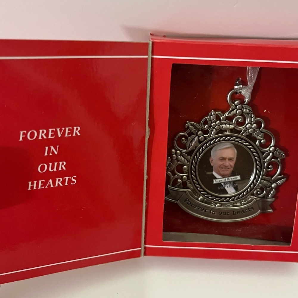 Ganz Silver Memorial Christmas Tree Ornament “Forever in our Hearts”